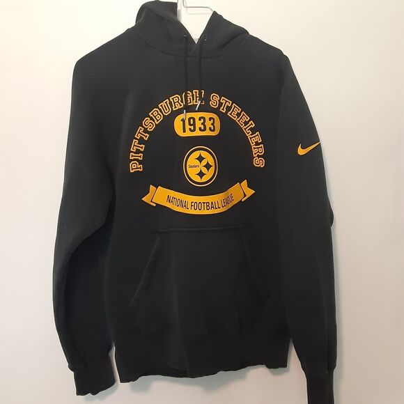Pittsburgh Steelers NFL Nike Team Apparel Adult Mens S Black Hoodie Sweatshirt - Picture 1 of 8